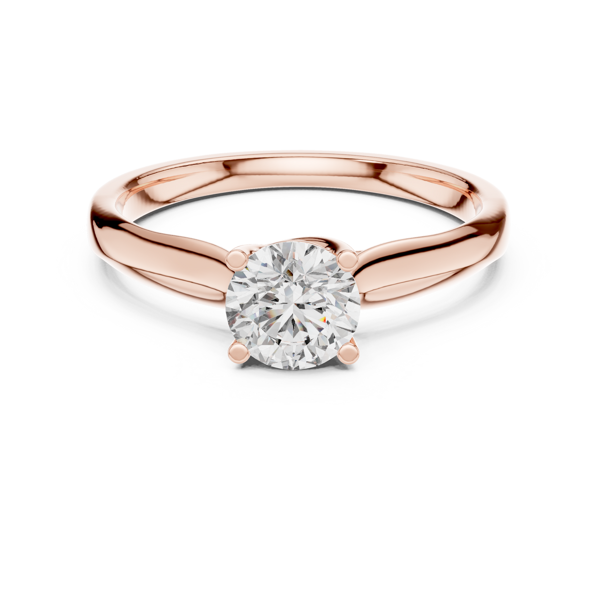 Classic Round Lab-Grown Diamond Solitaire Proposal Ring, Rose Gold
