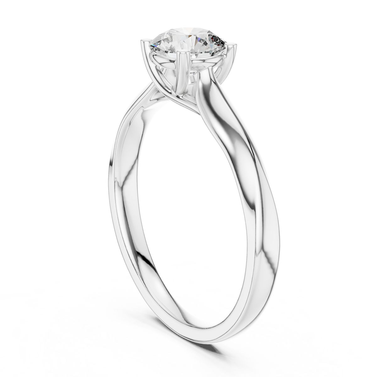 Classic Round Lab-Grown Diamond Solitaire Proposal Ring, White Gold