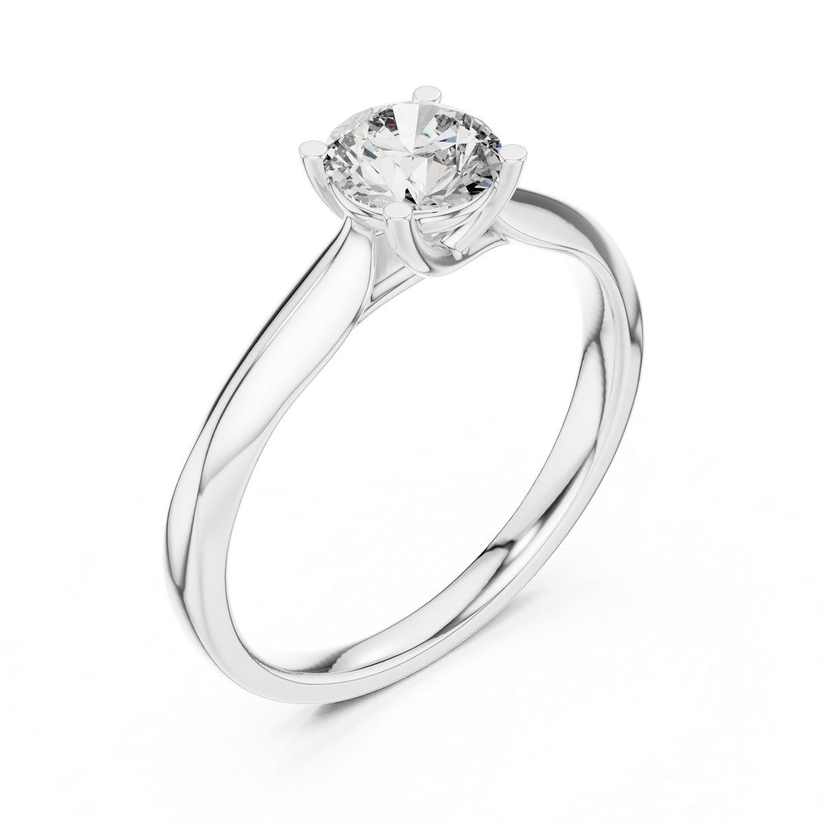 Classic Round Lab-Grown Diamond Solitaire Proposal Ring, White Gold