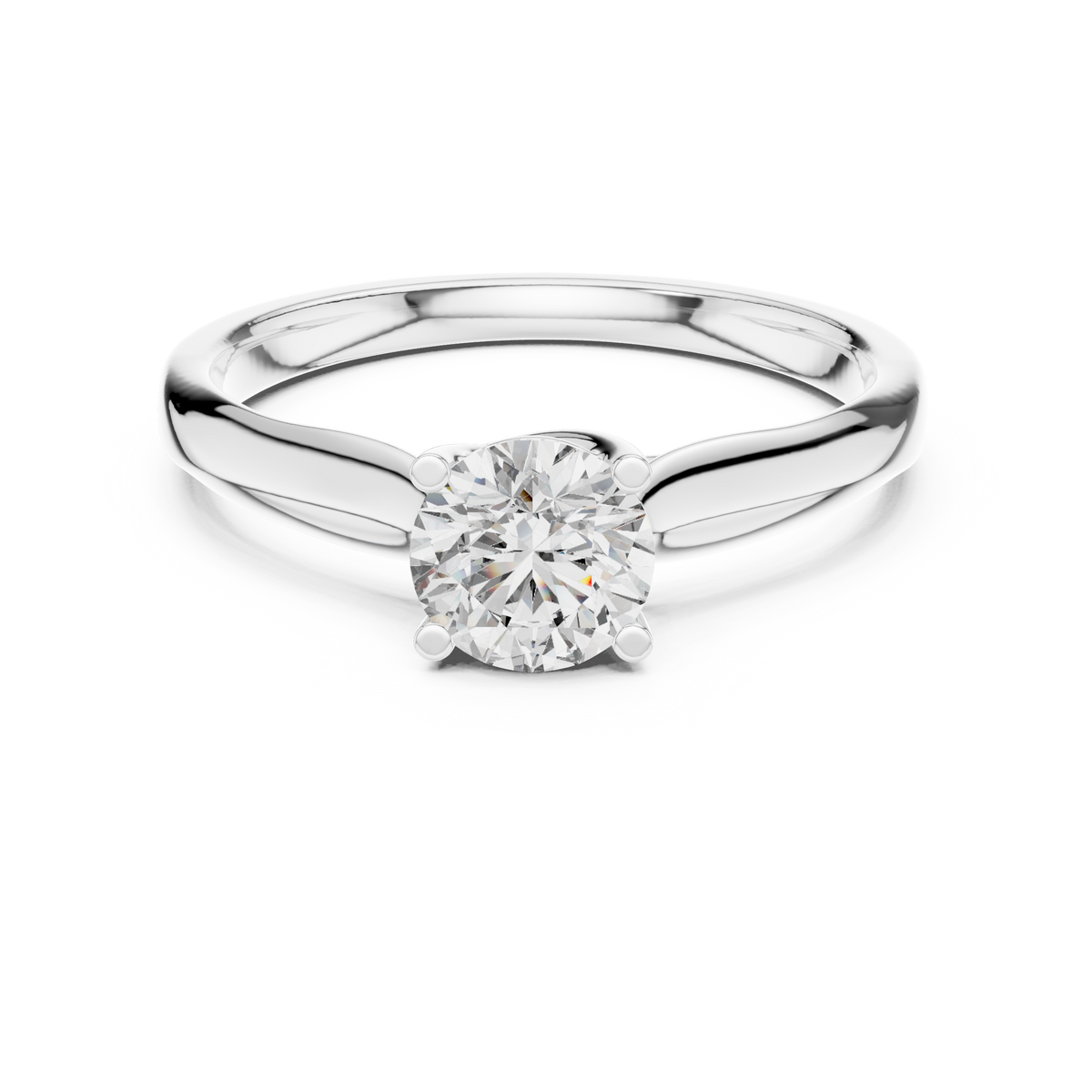 Classic Round Lab-Grown Diamond Solitaire Proposal Ring, White Gold