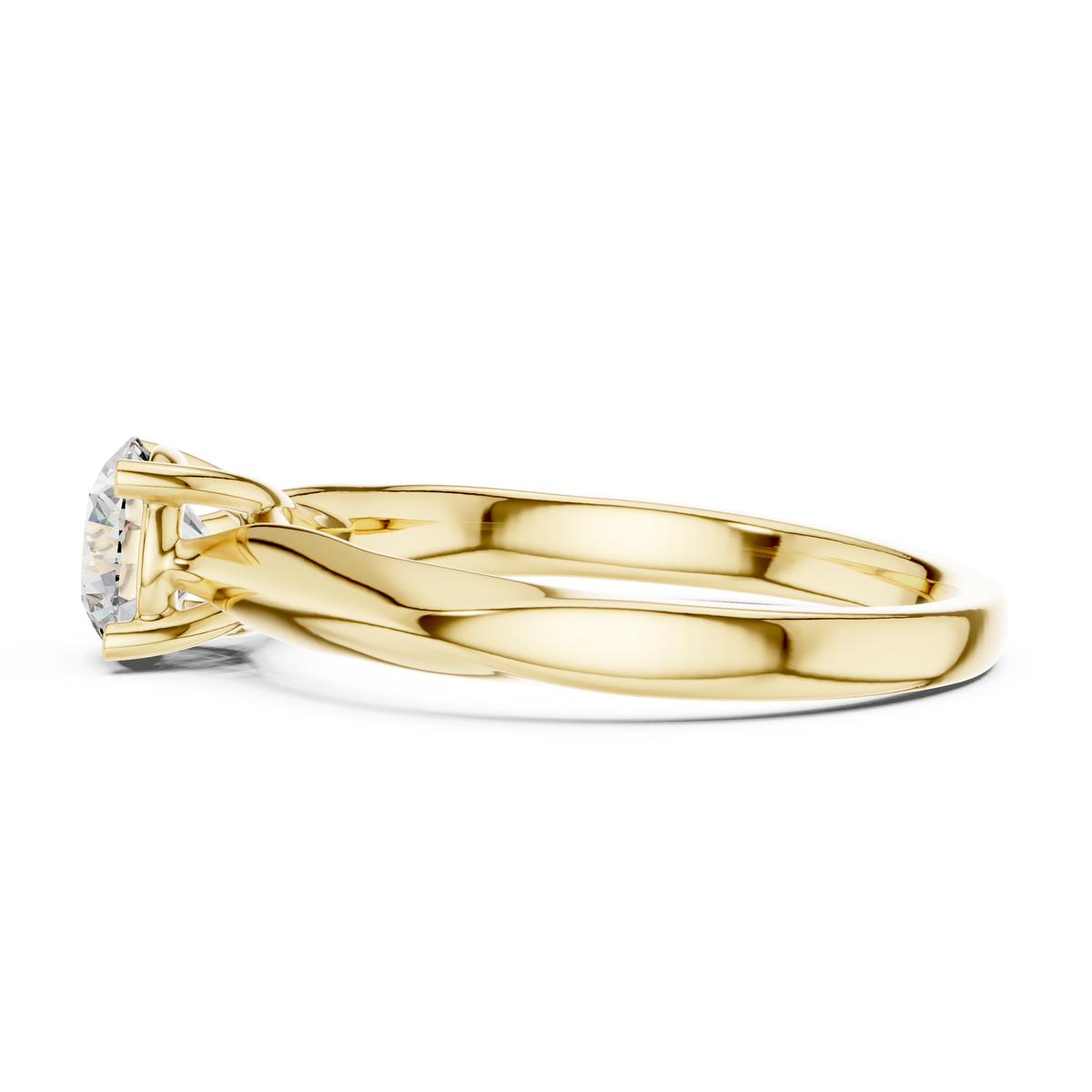 Classic Round Lab-Grown Diamond Solitaire Proposal Ring, Yellow Gold