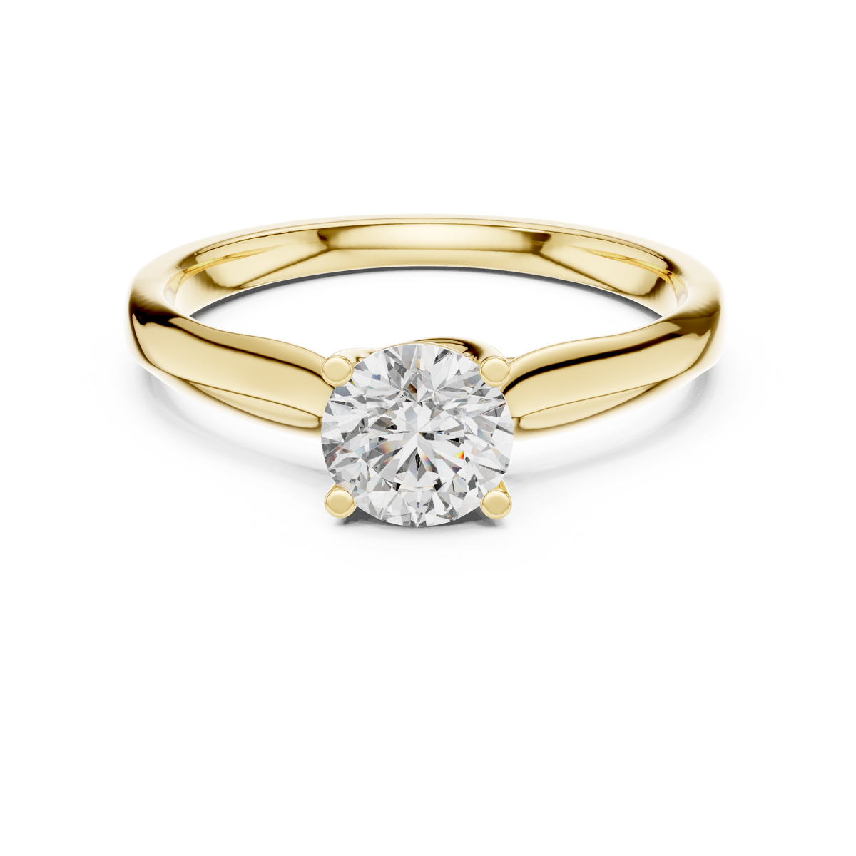 Classic Round Lab-Grown Diamond Solitaire Proposal Ring, Yellow Gold