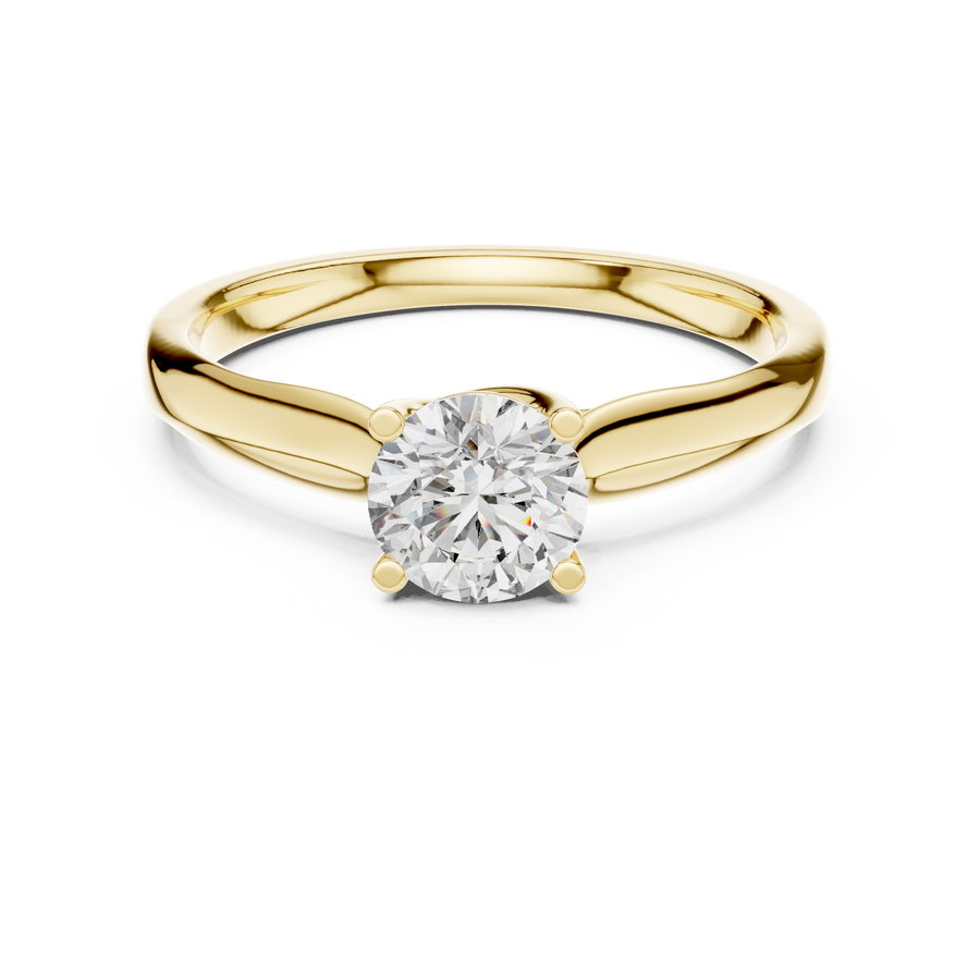 Classic Round Lab-Grown Diamond Solitaire Proposal Ring, Yellow Gold
