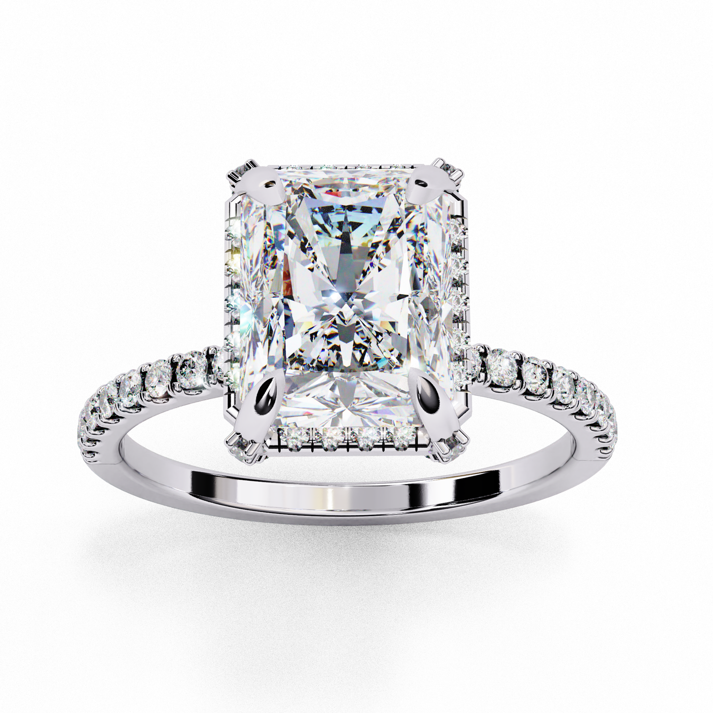 LGD Solitaire Ring Radiant Stone (3.378ct) In 14K Gold      #LGD-RT-CD003