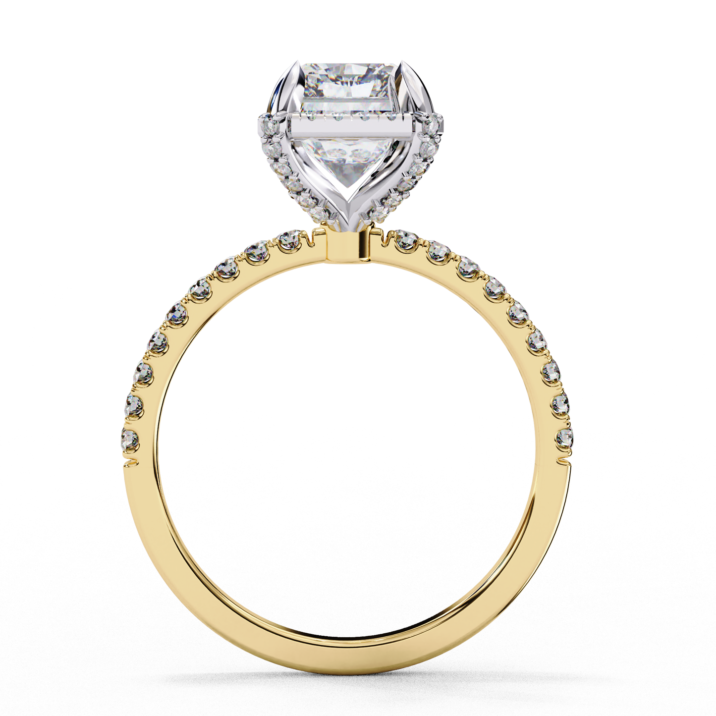 LGD Solitaire Ring Radiant Stone (3.378ct) In 14K Gold      #LGD-RT-CD003