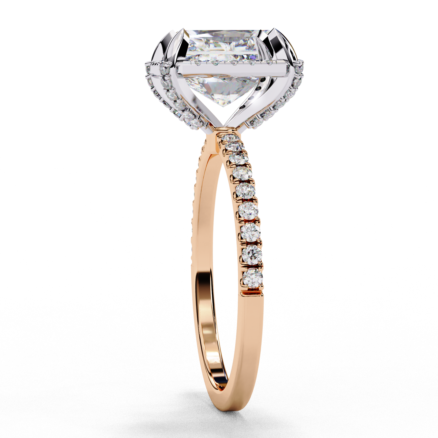 LGD Solitaire Ring Radiant Stone (3.378ct) In 14K Gold      #LGD-RT-CD003