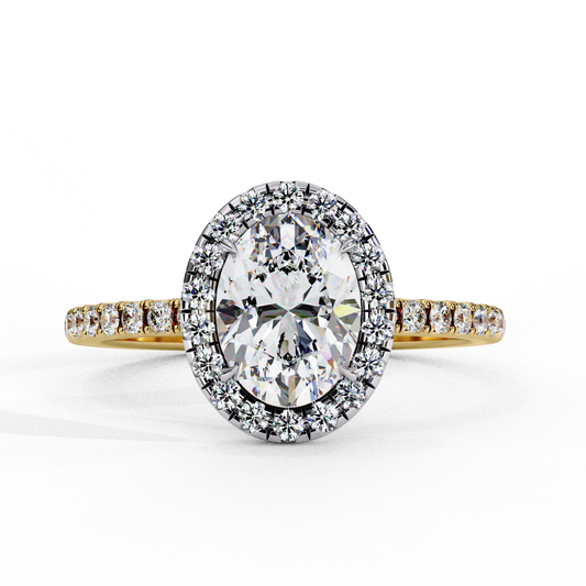 LGD Solitaire Ring Oval Stone (1.45ct) In 14K Gold    #LGD-OV-CD006