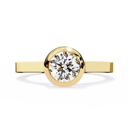 LGD Ring Round Stone (0.64ct) In 14K Gold   #LGD-RD-CD127