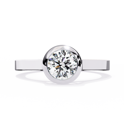 LGD Ring Round Stone (0.64ct) In 14K Gold   #LGD-RD-CD127