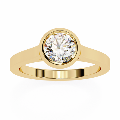 LGD Ring Round Stone (0.64ct) In 14K Gold   #LGD-RD-CD127