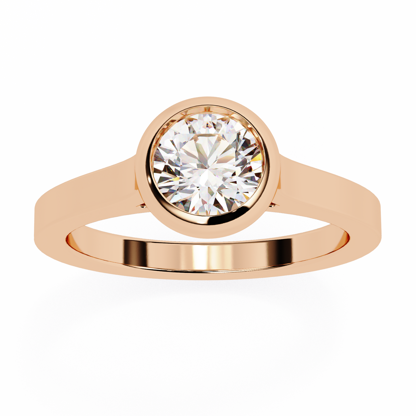 LGD Ring Round Stone (0.64ct) In 14K Gold   #LGD-RD-CD127