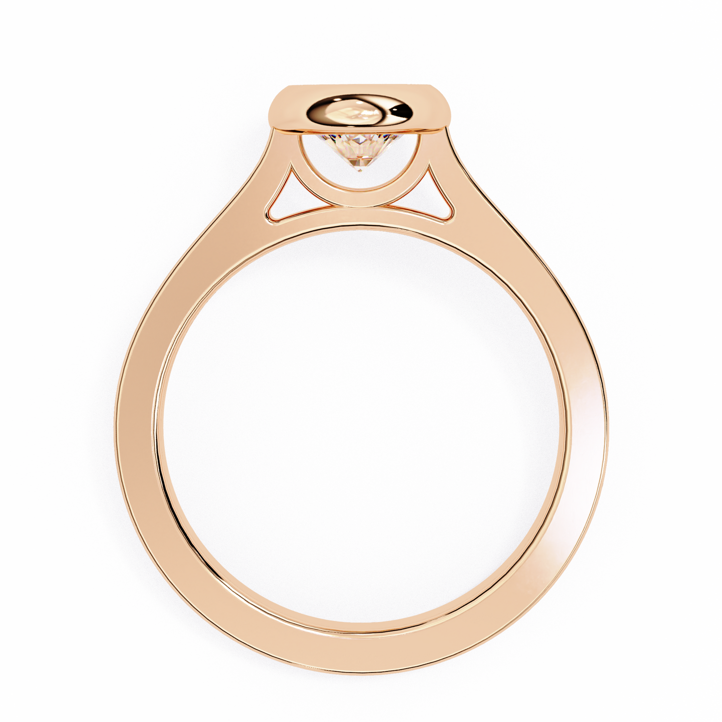 LGD Ring Round Stone (0.64ct) In 14K Gold   #LGD-RD-CD127