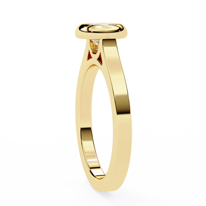 LGD Ring Round Stone (0.64ct) In 14K Gold   #LGD-RD-CD127