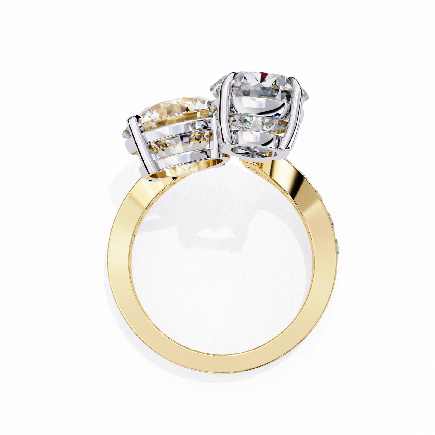 LGD Solitaire Ring Pear(3.34ct) & Round Stone (3.17ct) In 14K Gold   #LGD-PE-CD157