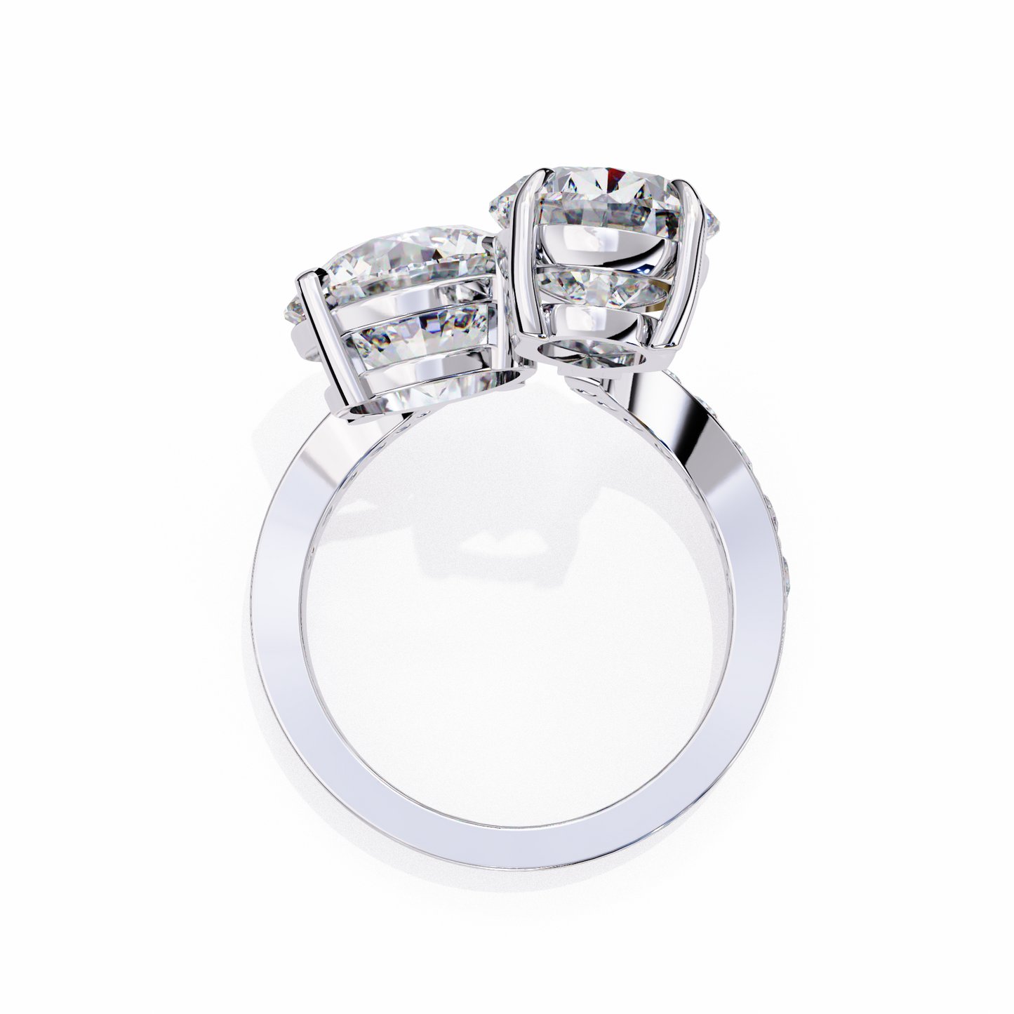 LGD Solitaire Ring Pear(3.34ct) & Round Stone (3.17ct) In 14K Gold   #LGD-PE-CD157