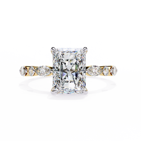 LGD Solitaire Ring Radiant Stone (3.66ct) In 14K Gold  #LGD-RT-CD155