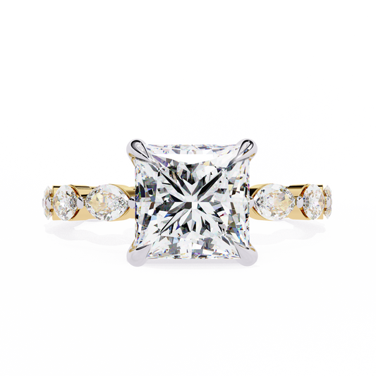 LGD Solitaire Ring Princess Stone (3.55ct) In 14K Gold   #LGD-PR-CD156