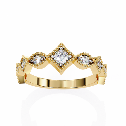 LGD Solitaire Ring Round Stone (0.334ct) In 14K Gold     #LGD-RD-CD174