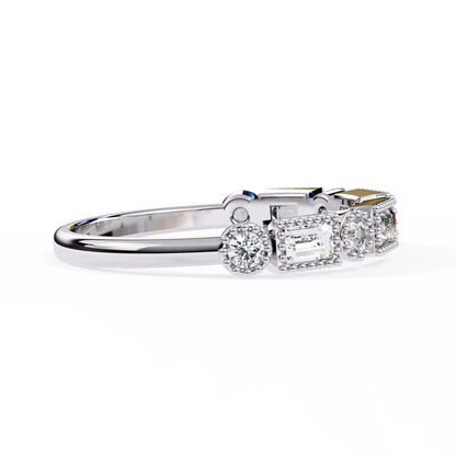 LGD Ring Round & Baguette  Stone (0.35ct) In 14K Gold     #LGD-RD-CD175