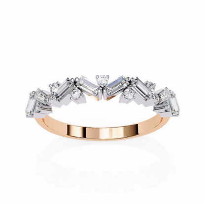 LGD Ring Round & Baguette  Stone (0.54ct) In 14K Gold      #LGD-RD-CD180