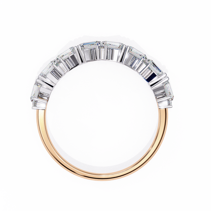 LGD Ring Round & Baguette  Stone (0.54ct) In 14K Gold      #LGD-RD-CD180