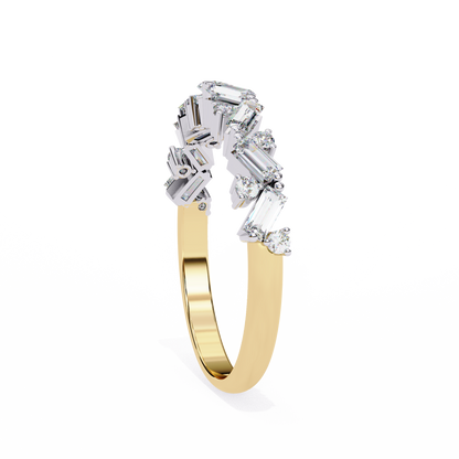 LGD Ring Round & Baguette  Stone (0.54ct) In 14K Gold      #LGD-RD-CD180