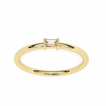 LGD  Ring Baguette Stone (0.11ct) In 14K Gold    #LGD-BE-CD183