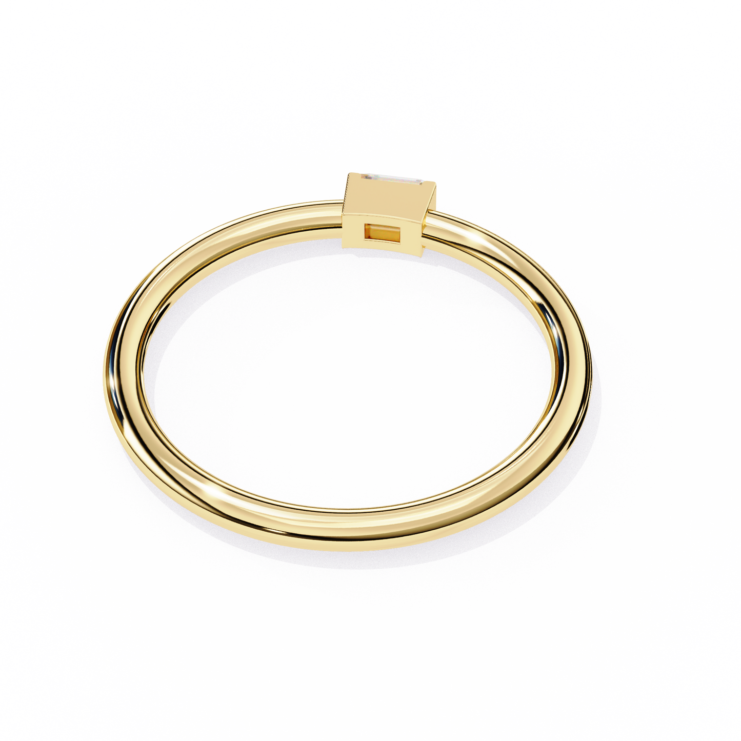 LGD  Ring Baguette Stone (0.11ct) In 14K Gold    #LGD-BE-CD183