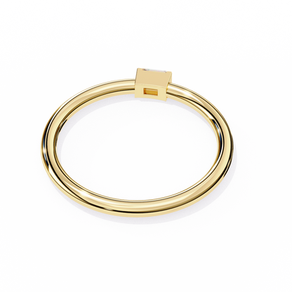 LGD  Ring Baguette Stone (0.11ct) In 14K Gold    #LGD-BE-CD183