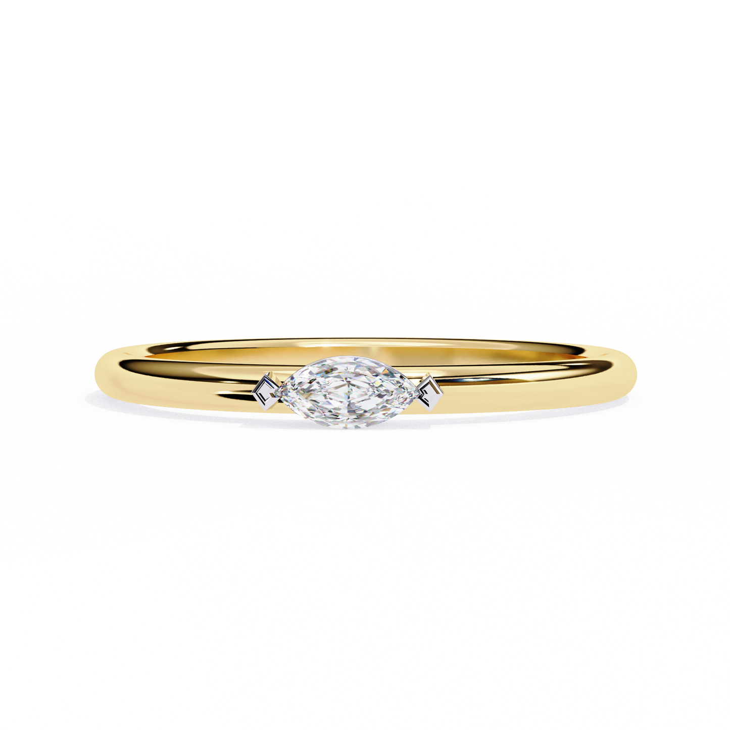 LGD  Ring Marquise Stone (0.1ct) In 14K Gold            #LGD-Mq-CD184