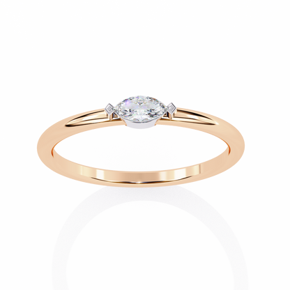 LGD  Ring Marquise Stone (0.1ct) In 14K Gold            #LGD-Mq-CD184