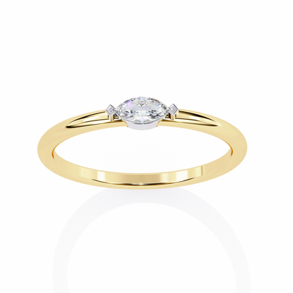 LGD  Ring Marquise Stone (0.1ct) In 14K Gold            #LGD-Mq-CD184