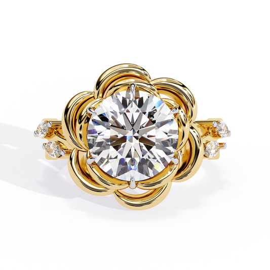 LGD Solitaire Ring Round  Stone (2.21ct) In 14K Gold      #LGD-RD-CD197