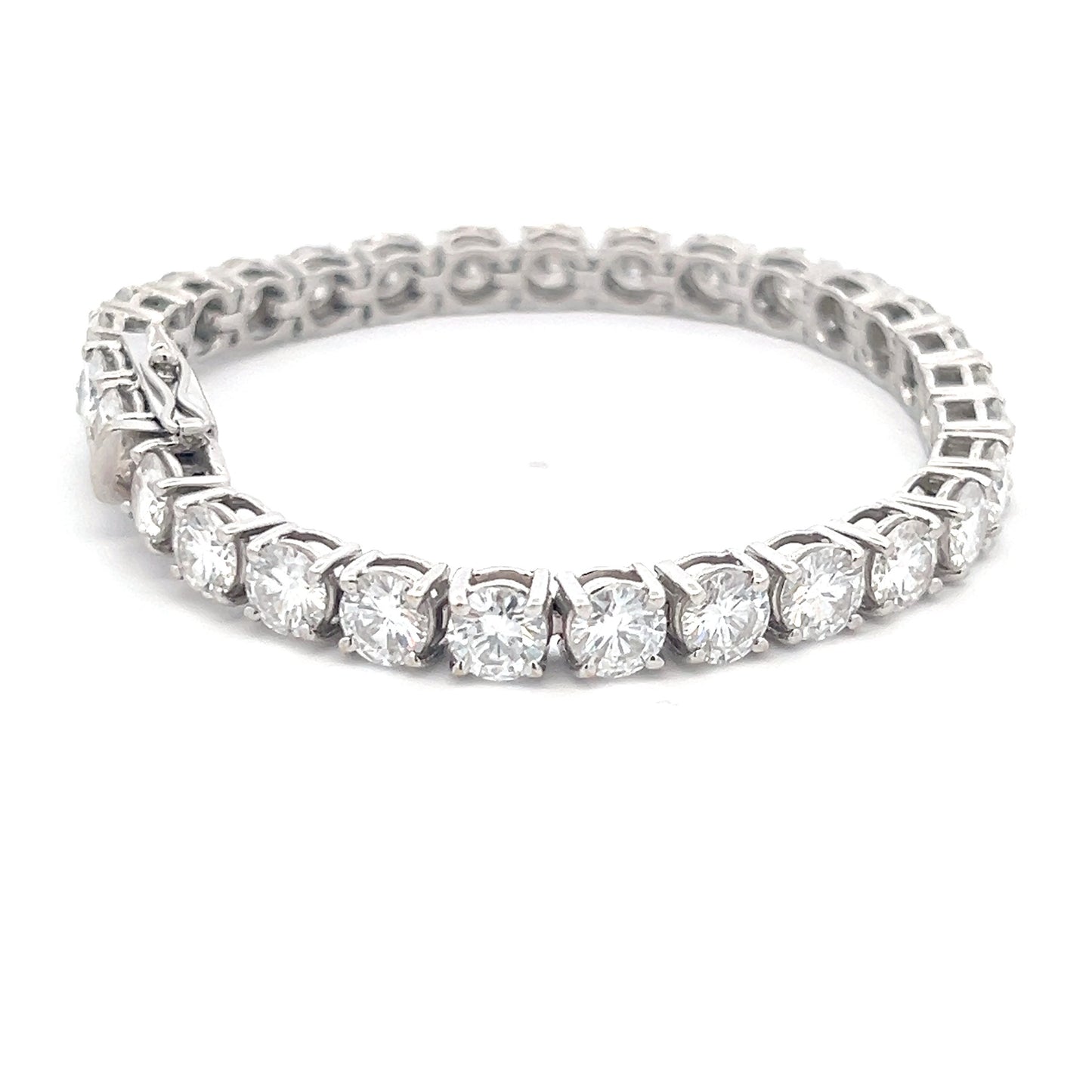 JewelTwist 17.4ct Round Shape Bracelet in 14k White Gold With Diamos Lab Grown Moissanite