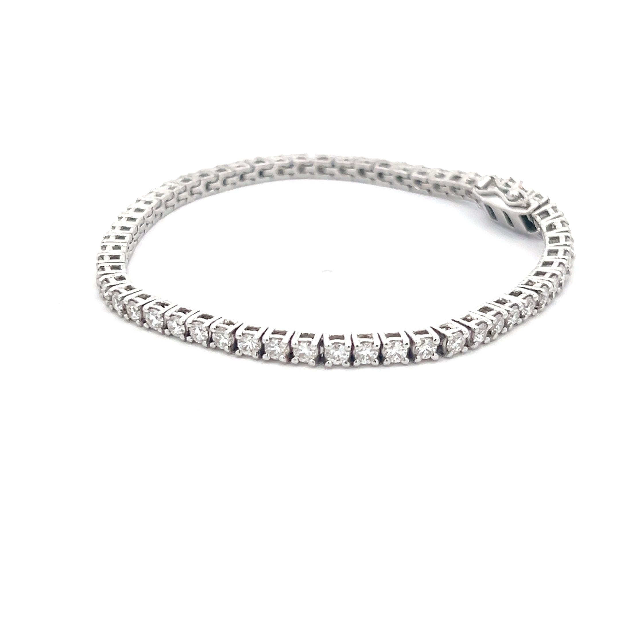 JewelTwist 3.36ct Round Shape Bracelet in 14k White Gold With Diamos Lab Grown Moissanite