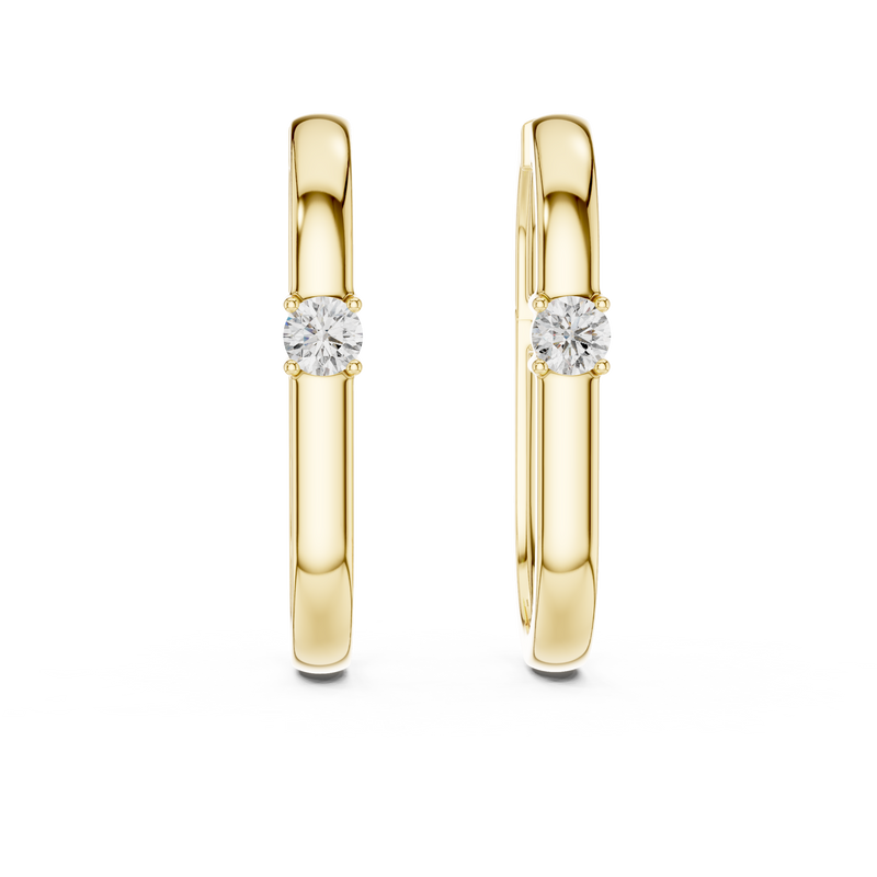 0.40 CT Round Lab Grown Diamond Square Hoop Earrings