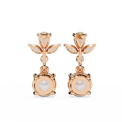 LGD Ear Studs Round Stone (1.17ct Pair) In 14K Gold