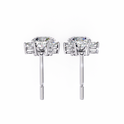 LGD Ear Studs Round Stone (1.17ct Pair) In 14K Gold