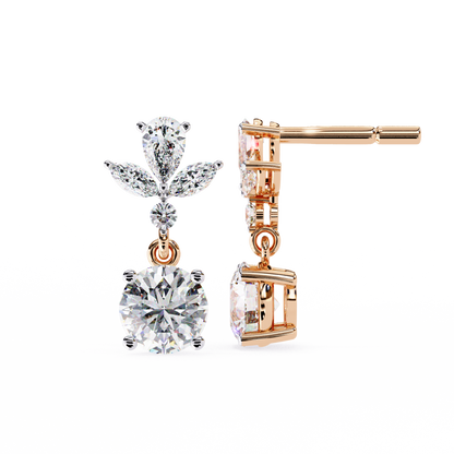 LGD Ear Studs Round Stone (1.17ct Pair) In 14K Gold