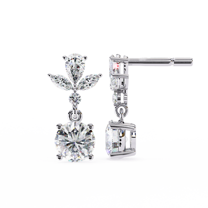 LGD Ear Studs Round Stone (1.17ct Pair) In 14K Gold