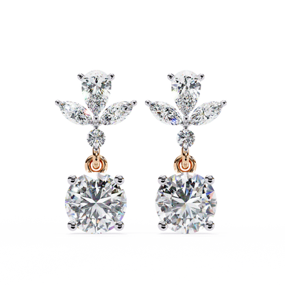 LGD Ear Studs Round Stone (1.17ct Pair) In 14K Gold