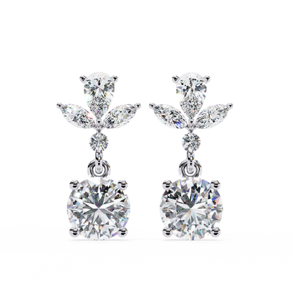 LGD Ear Studs Round Stone (1.17ct Pair) In 14K Gold