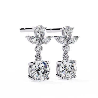 LGD Ear Studs Round Stone (1.17ct Pair) In 14K Gold
