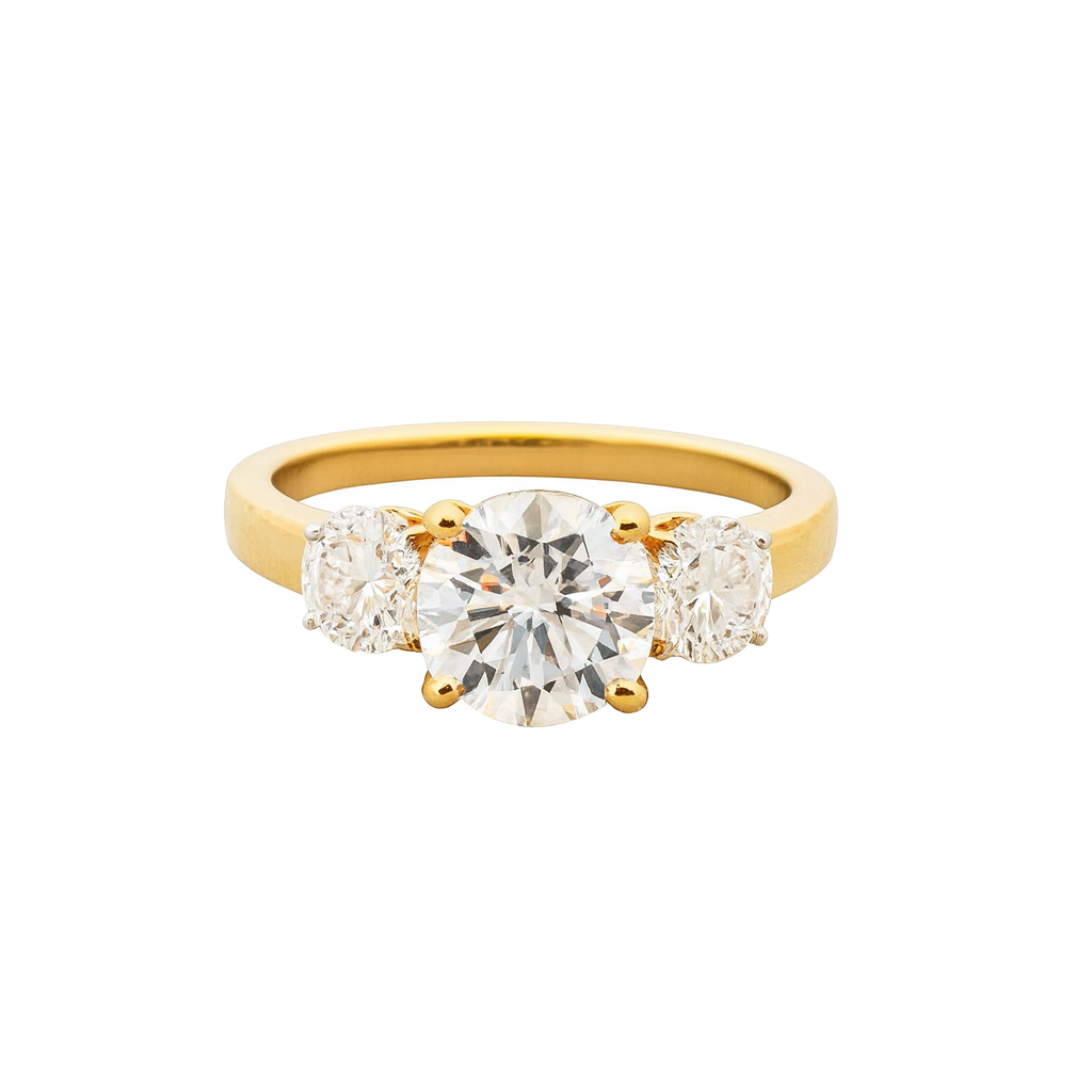 3 round stone lab diamond ring