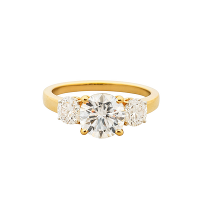 3 round stone lab diamond ring