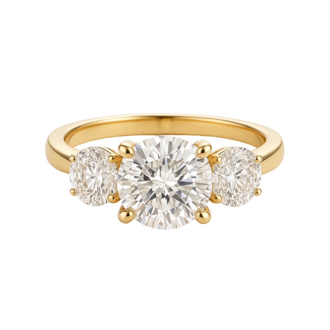 3diamond solitaire ring 