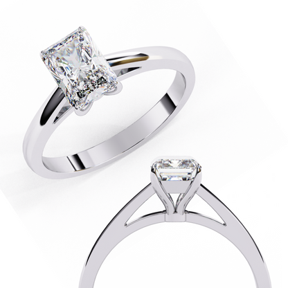 LGD Solitaire Ring Radiant Stone (1.21ct) In 14K Gold