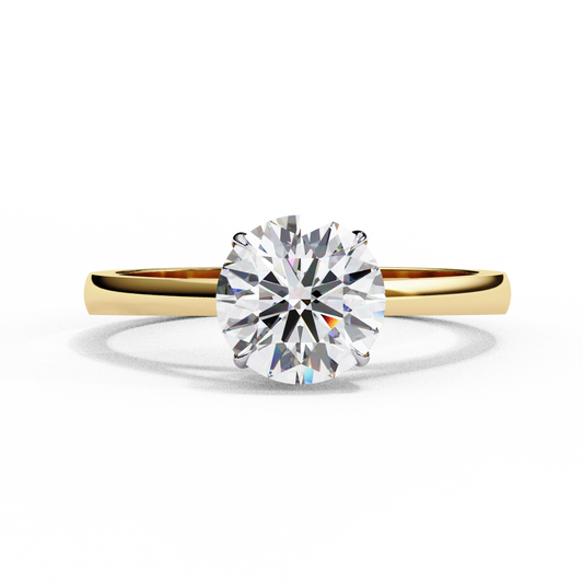 LGD Solitaire Ring Round Stone (1.3ct) In 14K Gold   #LGD-RD-CD042