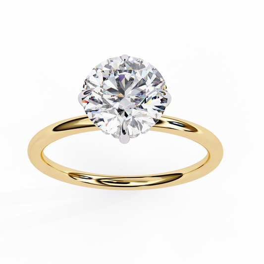 LGD Solitaire Ring Round  Stone (2.43ct) In 14K Gold
