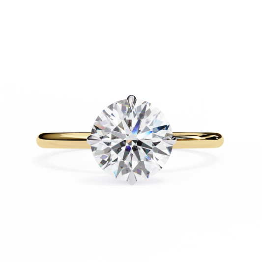 LGD Solitaire Ring Round  Stone (2.43ct) In 14K Gold